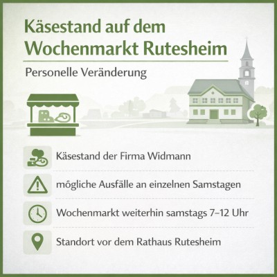 Käsestand auf dem Rutesheimer Wochenmarkt vorübergehend unsicher
